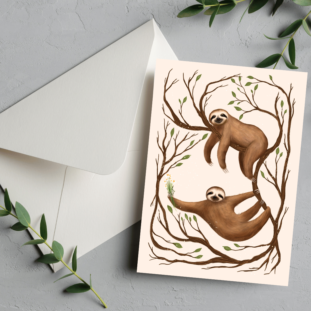 Sloth Couple Card