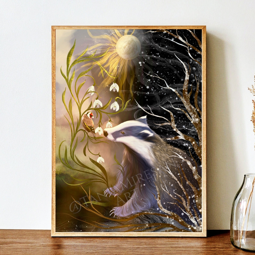 Spring Badger Fine Art Print