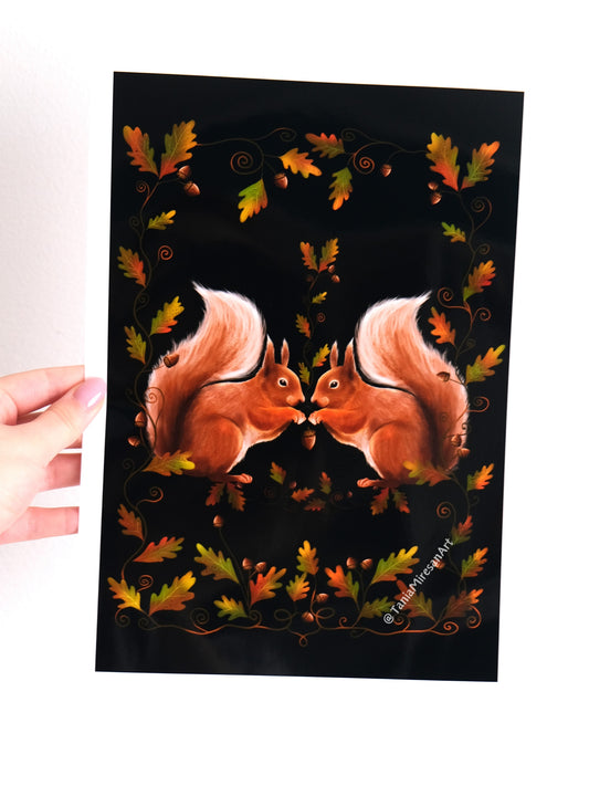 Squirrel Couple Glossy Print