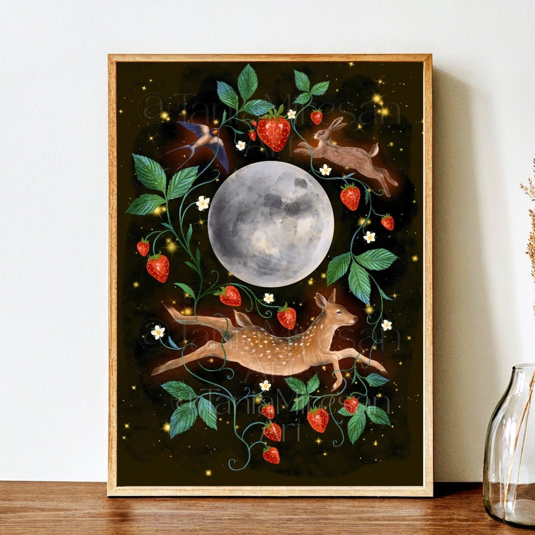 Full Strawberry Moon 2026 Fine Art Print