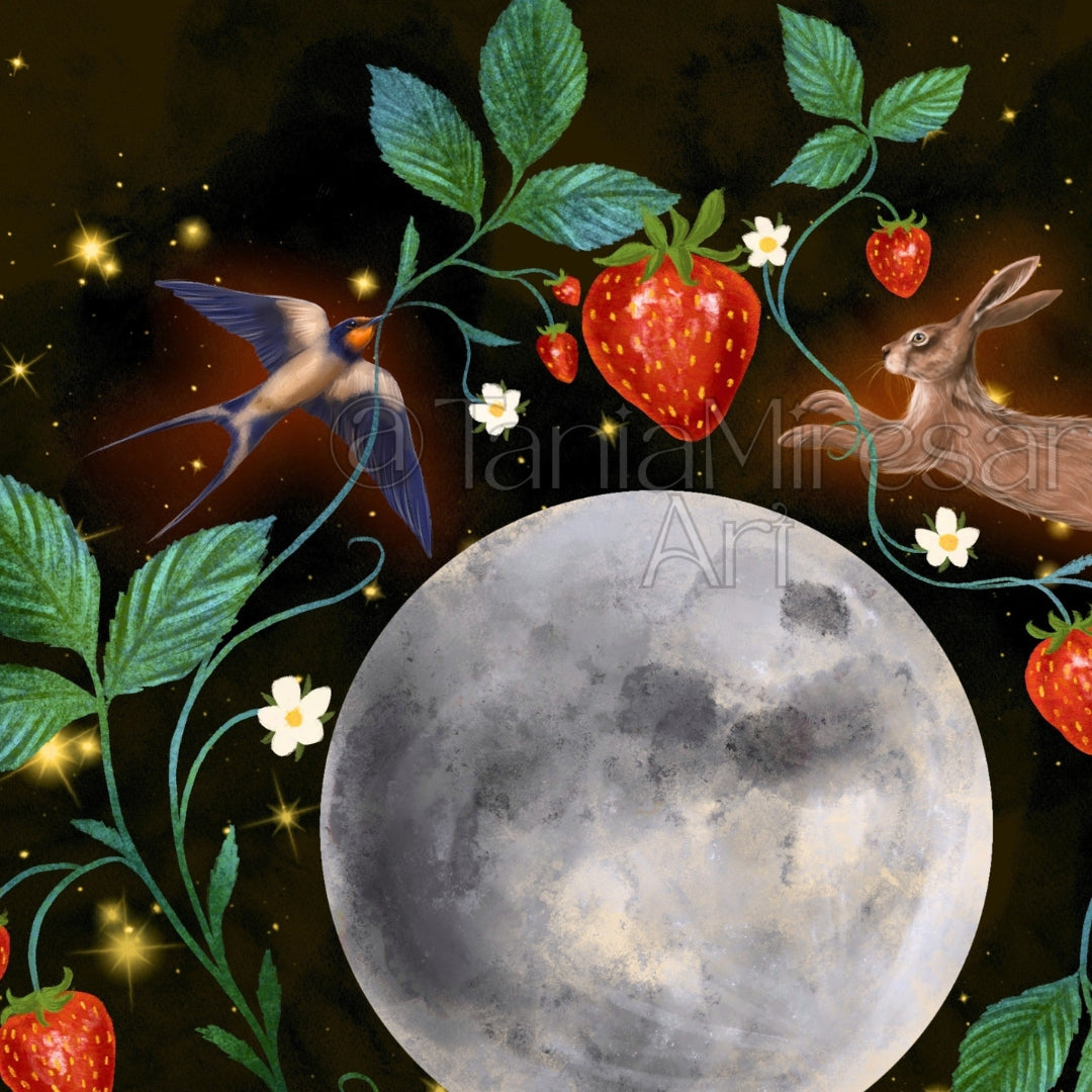 Full Strawberry Moon 2026 Fine Art Print