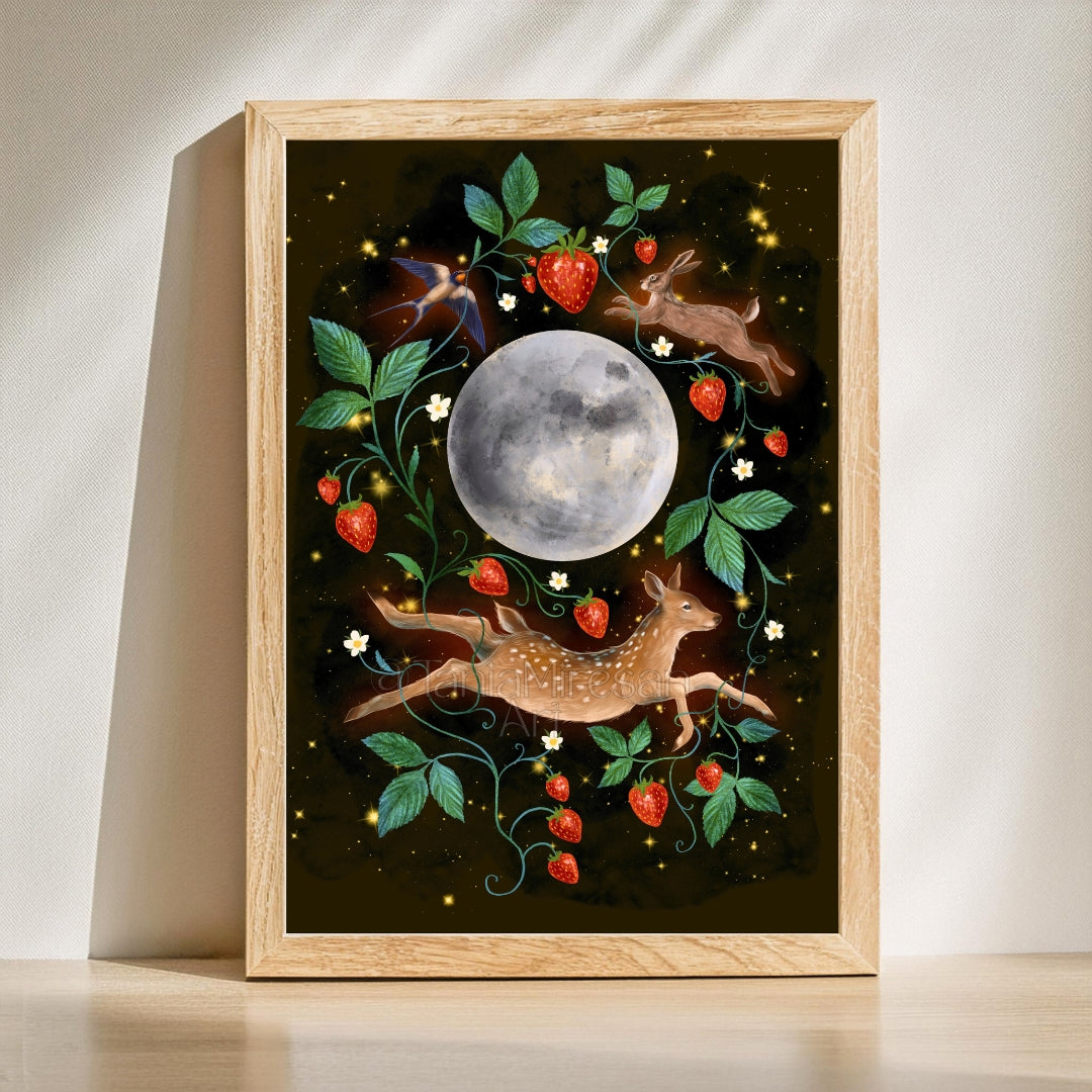 Full Strawberry Moon 2026 Fine Art Print