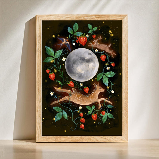 Full Strawberry Moon 2026 Fine Art Print