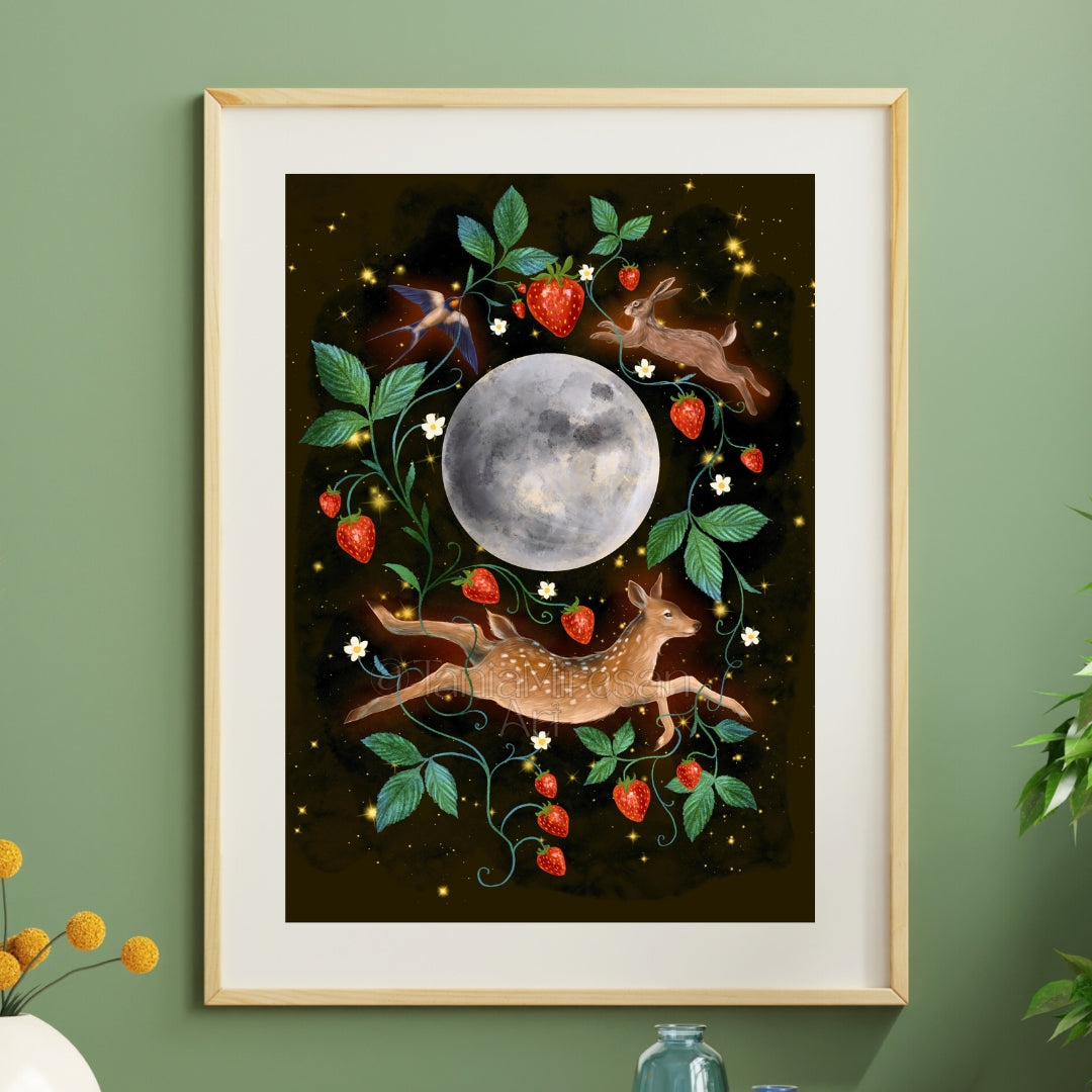 Full Strawberry Moon 2026 Fine Art Print