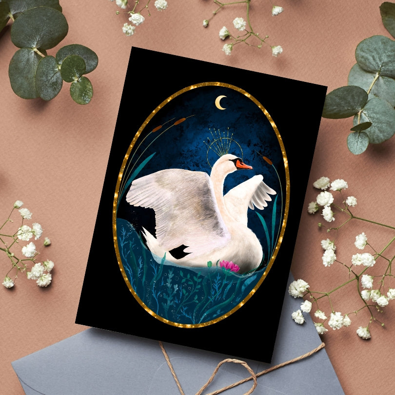 Whimsical Swan Card