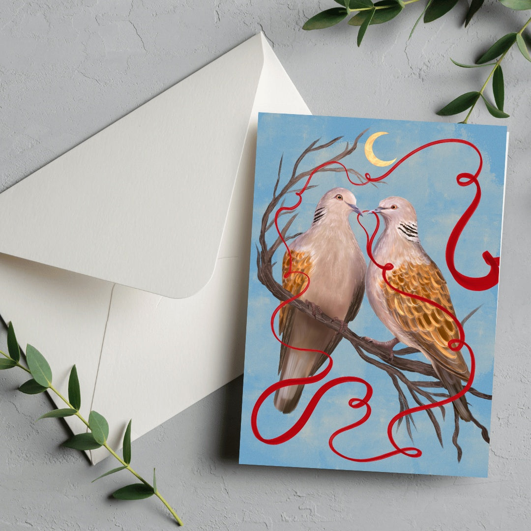 Turtle Doves Greeting Card