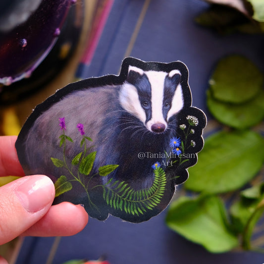 Whimsical Badger Sticker