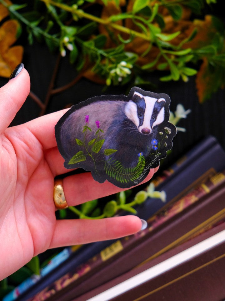 Whimsical Badger Sticker