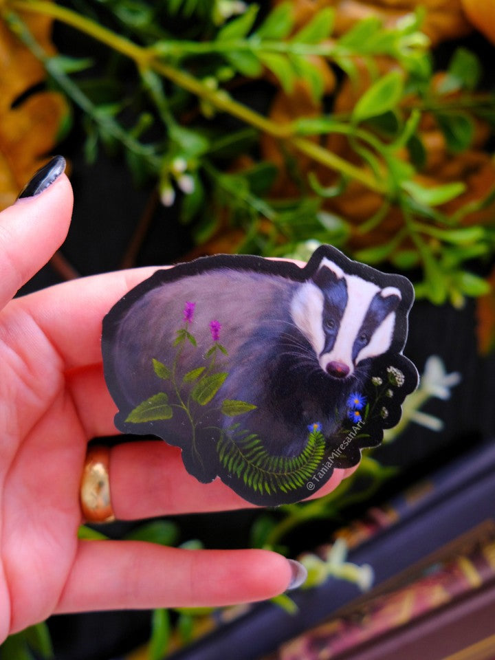 Whimsical Badger Sticker