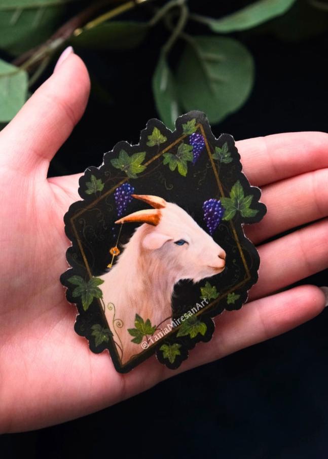 Whimsical Goat Sticker