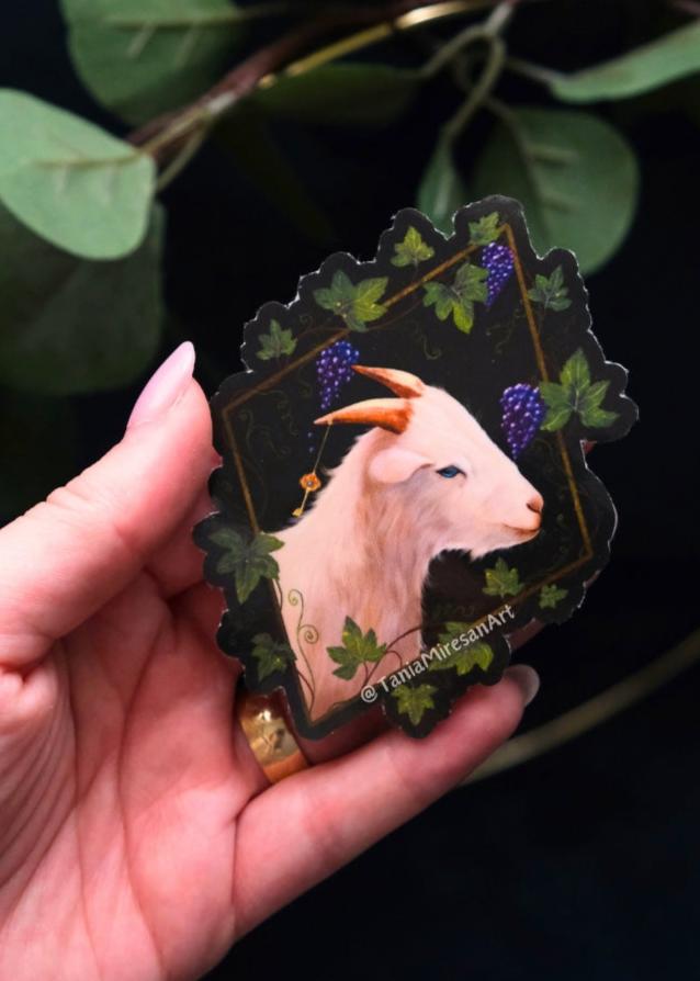 Whimsical Goat Sticker