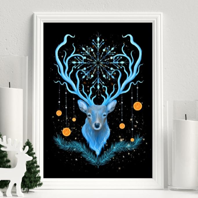 Winter Deer Fine Art Print