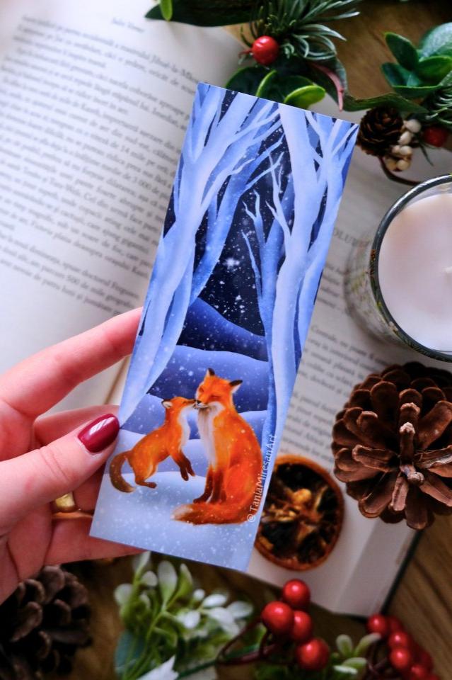 Cute Winter Fox Bookmark