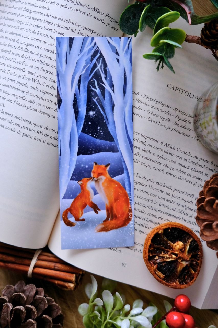 Cute Winter Fox Bookmark