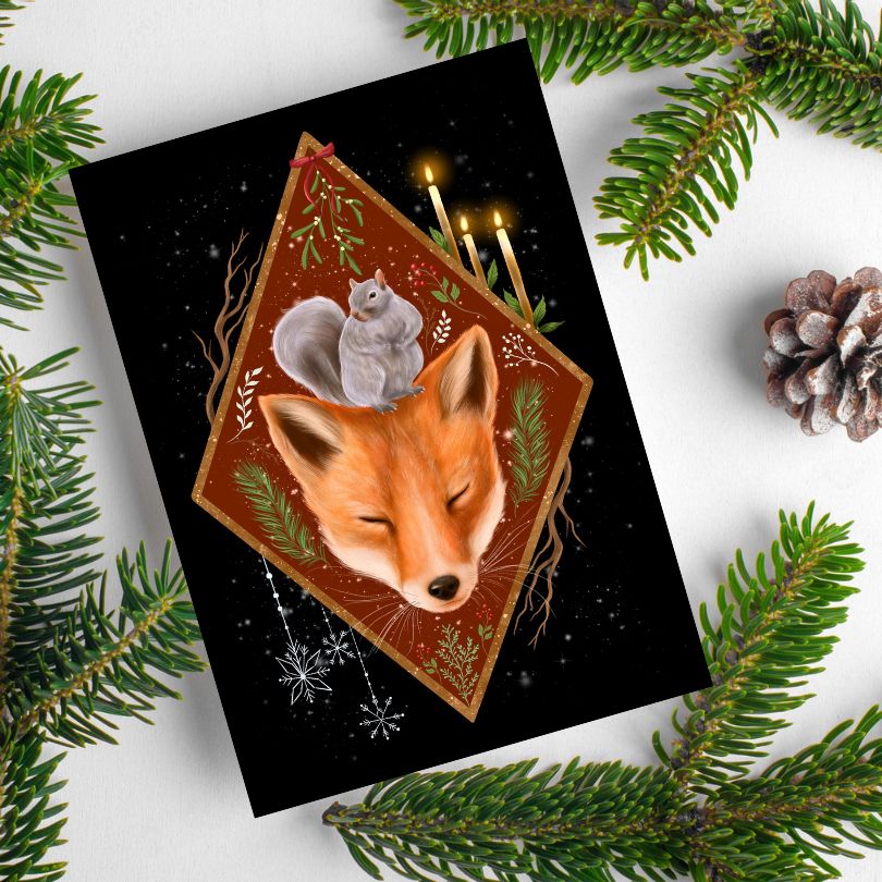 Winter Fox Greeting Card