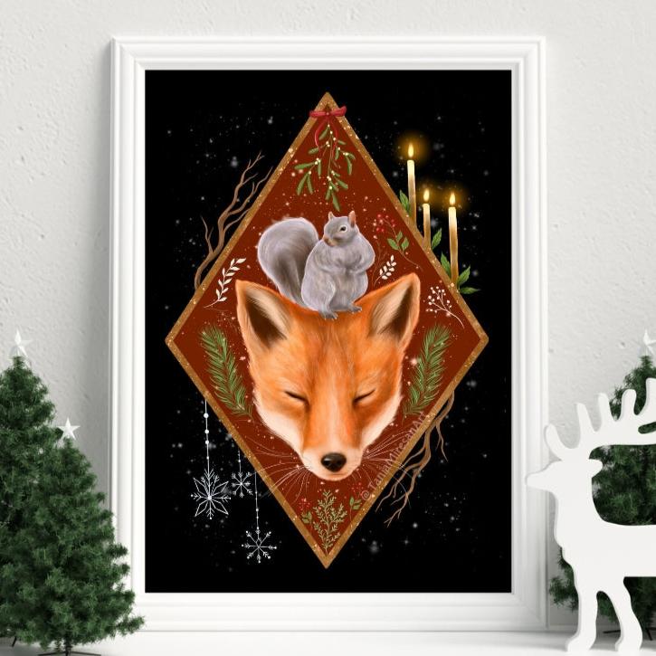 Christmas Fox Fine Art Print