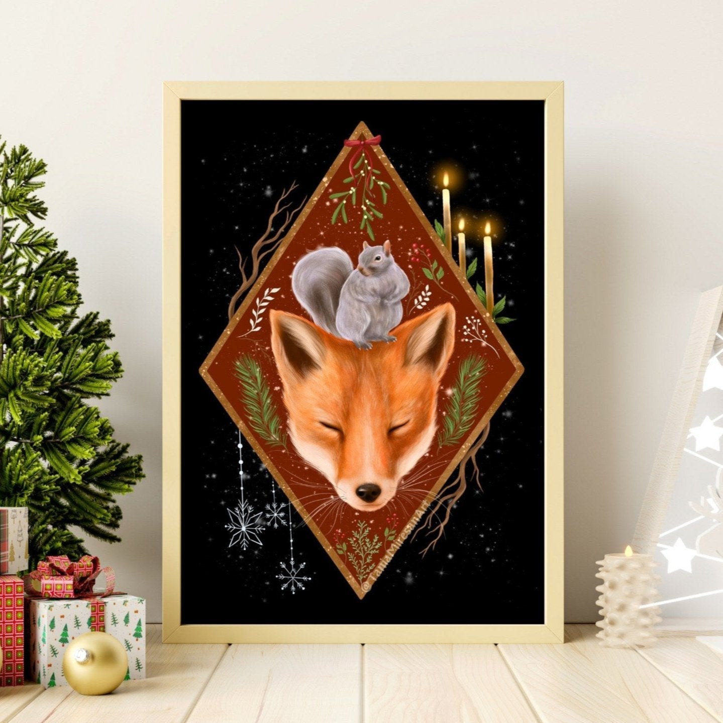 Christmas Fox Fine Art Print