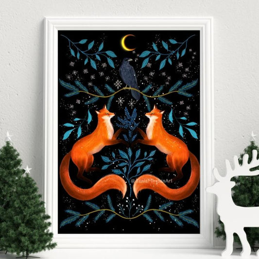 Winter Foxes Fine Art Print