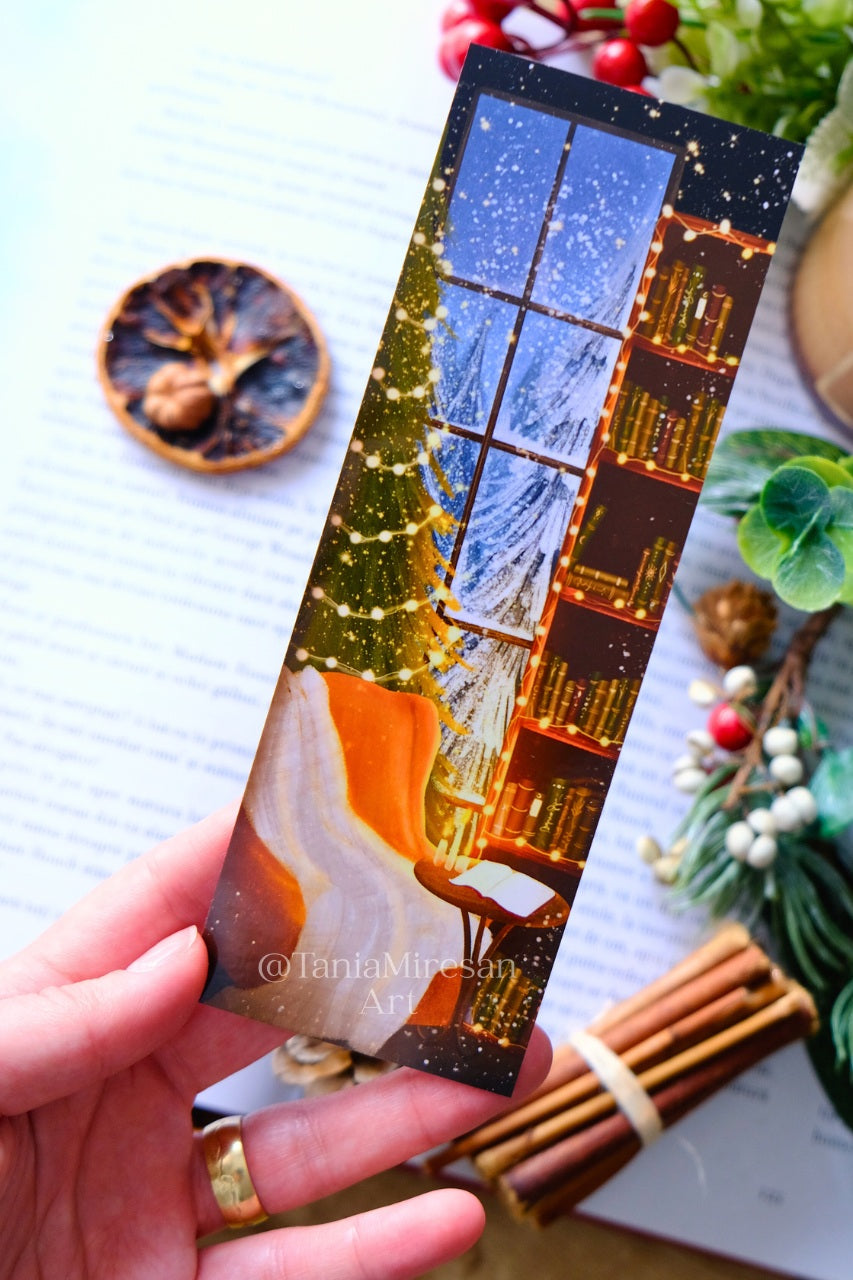 Winter Reading Nook Bookmark