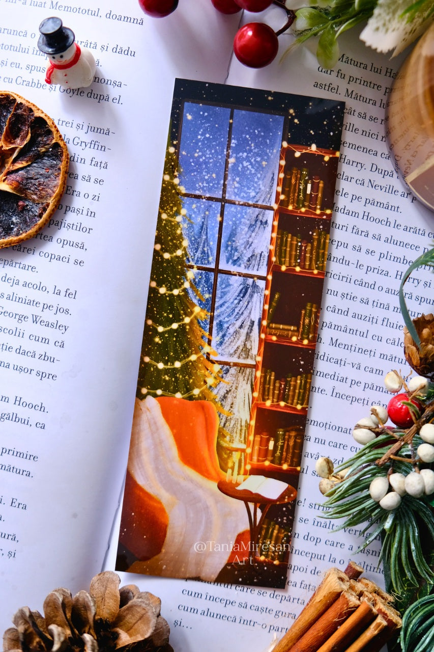 Winter Reading Nook Bookmark