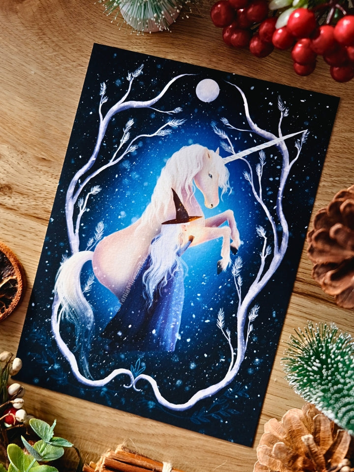 Winter Unicorn Fine Art Print