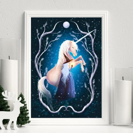 Winter Unicorn Fine Art Print