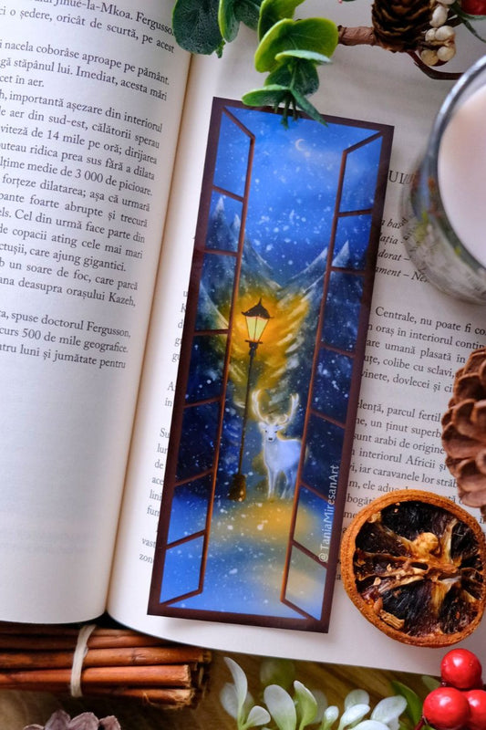 Winter Window Deer Bookmark