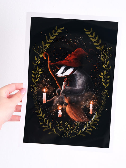 Wizard Badger Glossy Print