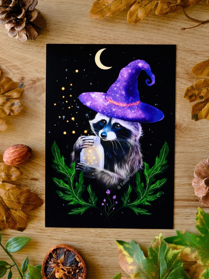 Witchy Raccoon Fine Art Print