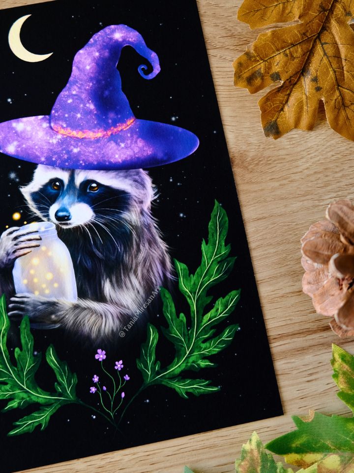 Witchy Raccoon Fine Art Print