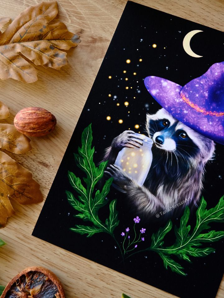 Witchy Raccoon Fine Art Print