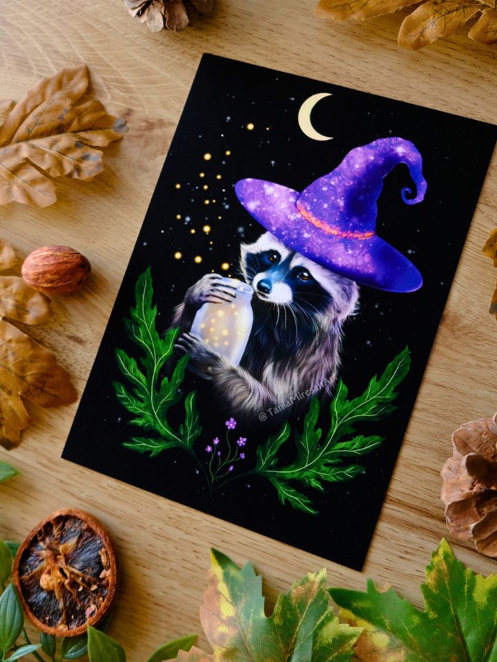 Witchy Raccoon Fine Art Print