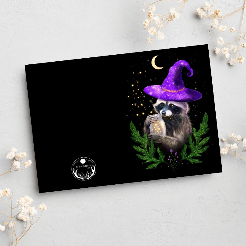 Wizard Raccoon Card