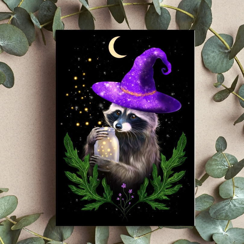 Wizard Raccoon Card