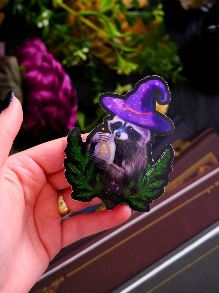 Wizard Raccoon Sticker