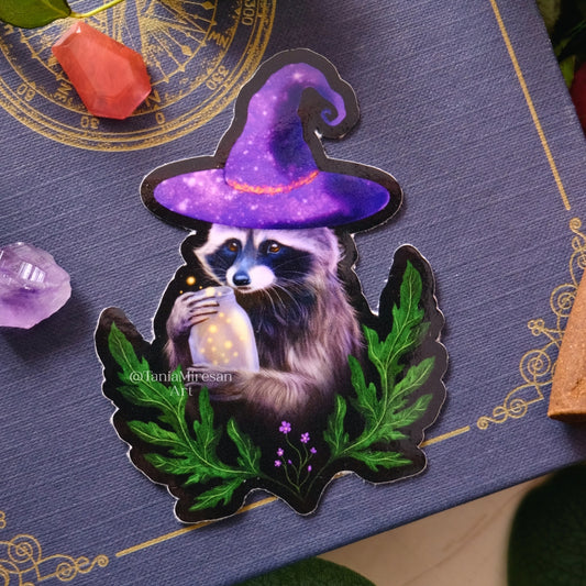 Wizard Raccoon Sticker