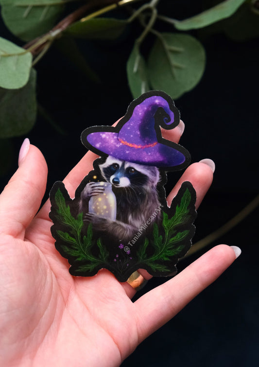 Wizard Raccoon Sticker