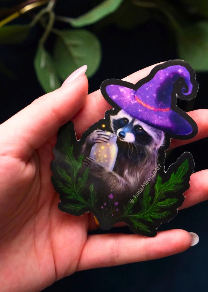 Wizard Raccoon Sticker