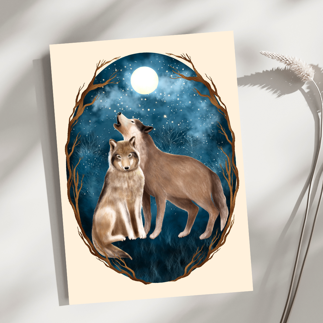 Wolf Couple Card