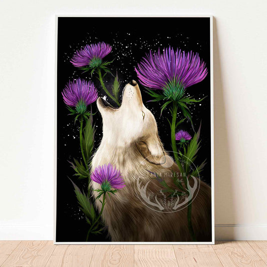 Wolf and Thistle Fine Art Print