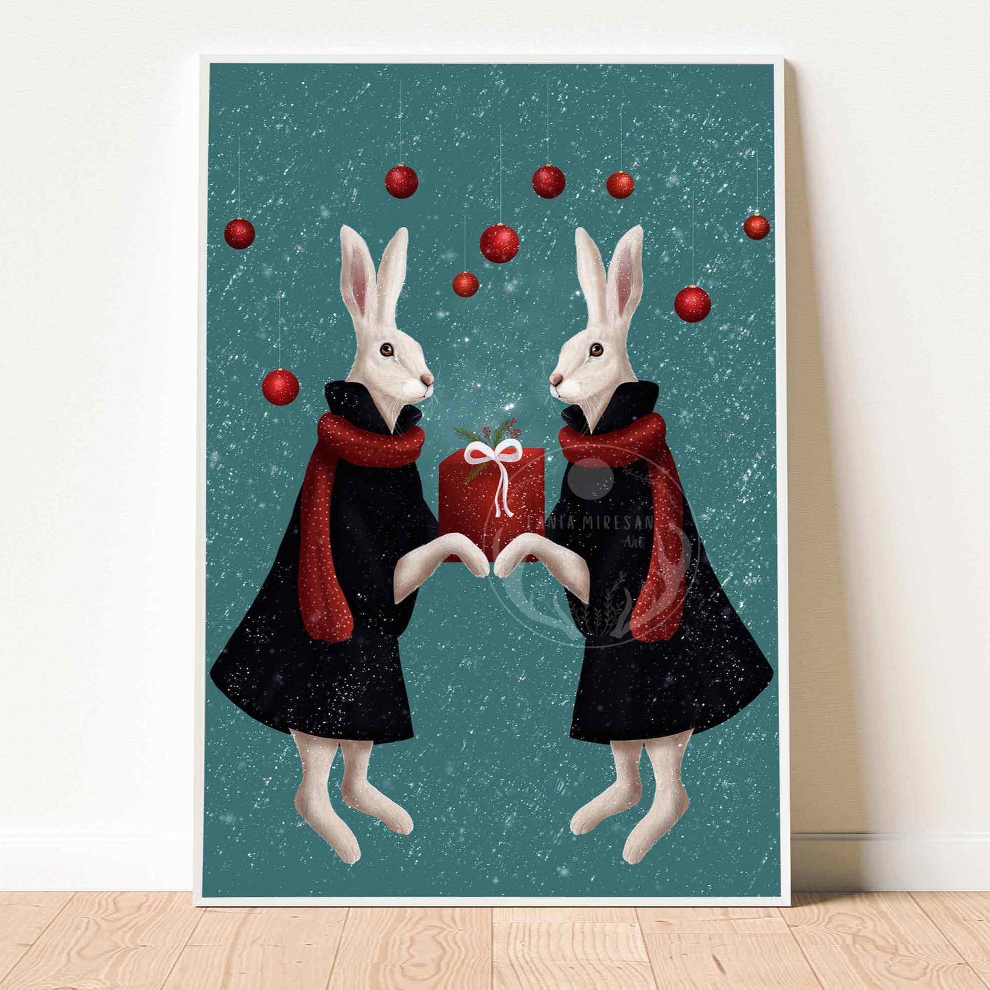 Christmas Hares Fine Art Print