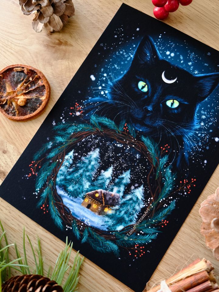 Yule Cat Fine Art Print